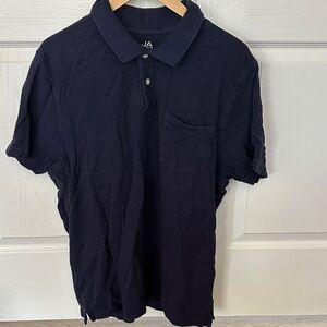 John Ashford Navy Short-Sleeve Polo with Chest Pocket